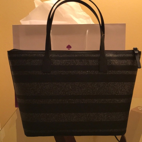 Kate Spade Purse -Brand New w Tags! Black Glitter - Picture 2 of 4